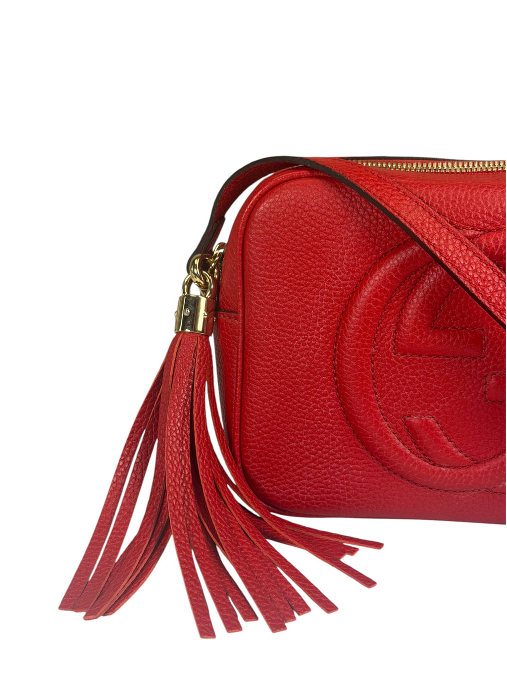 Gucci Red Calfskin Leather Soho Disco Crossbody Bag