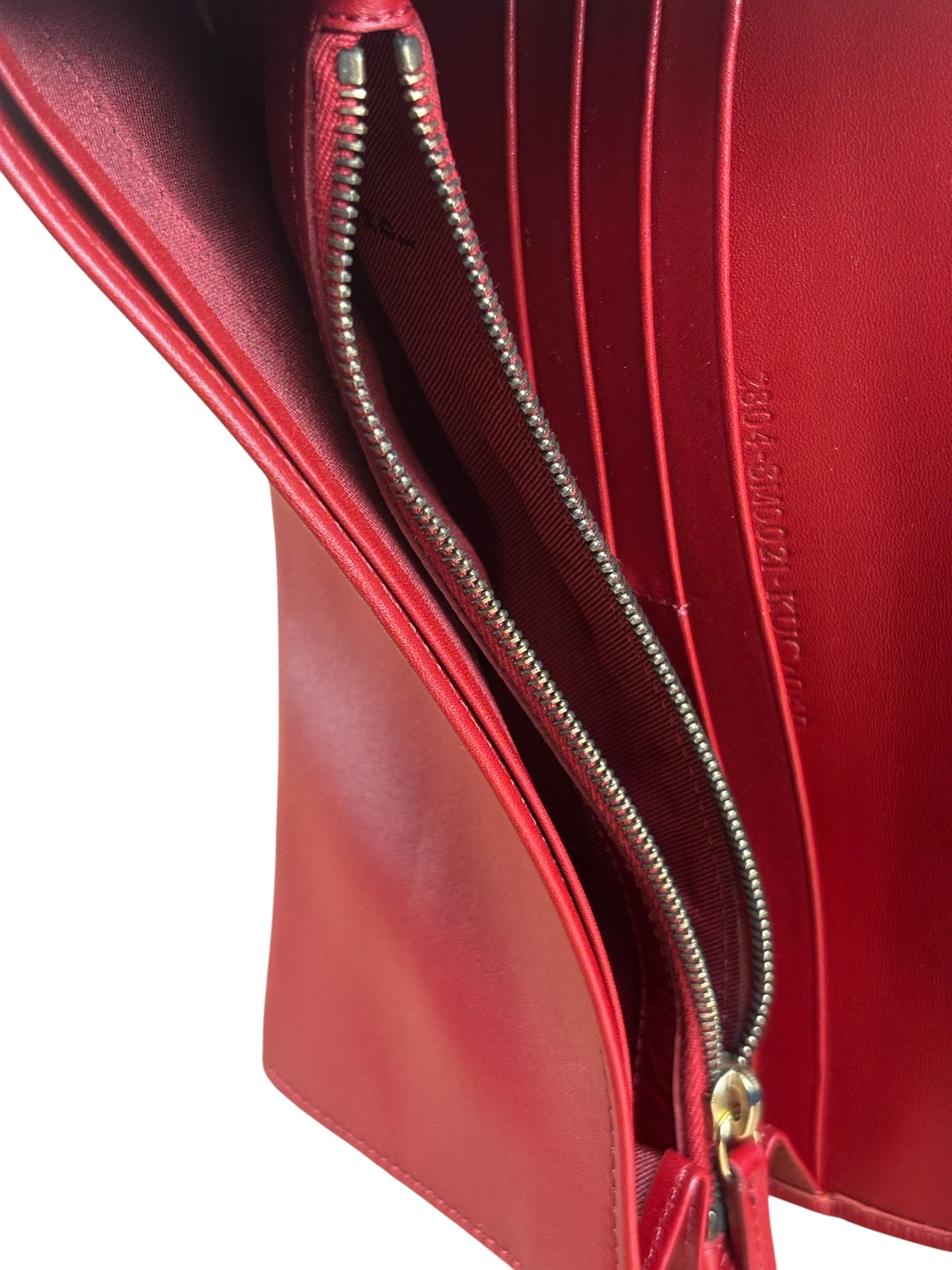 Fendi Red Leather Long Wallet