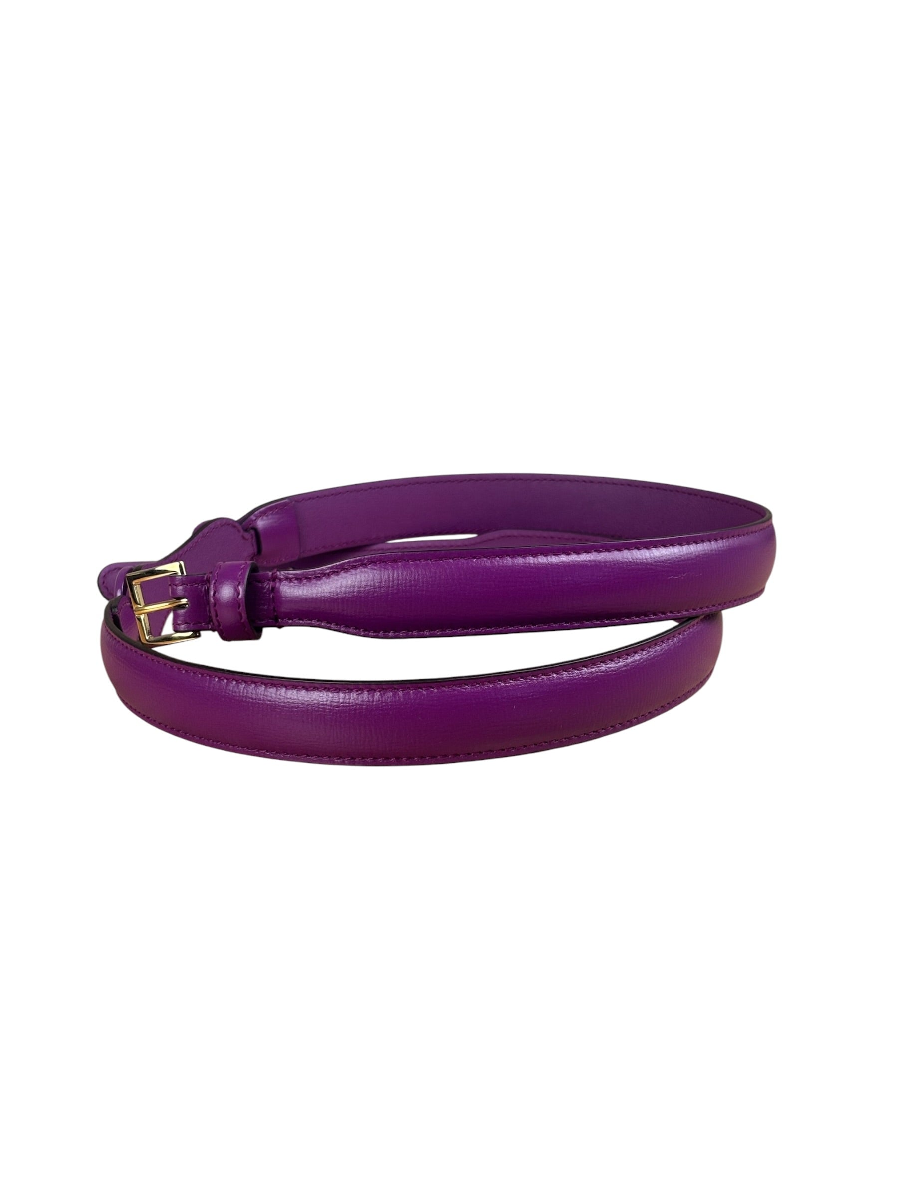 Gucci Purple Thin Leather Horsebit Belt