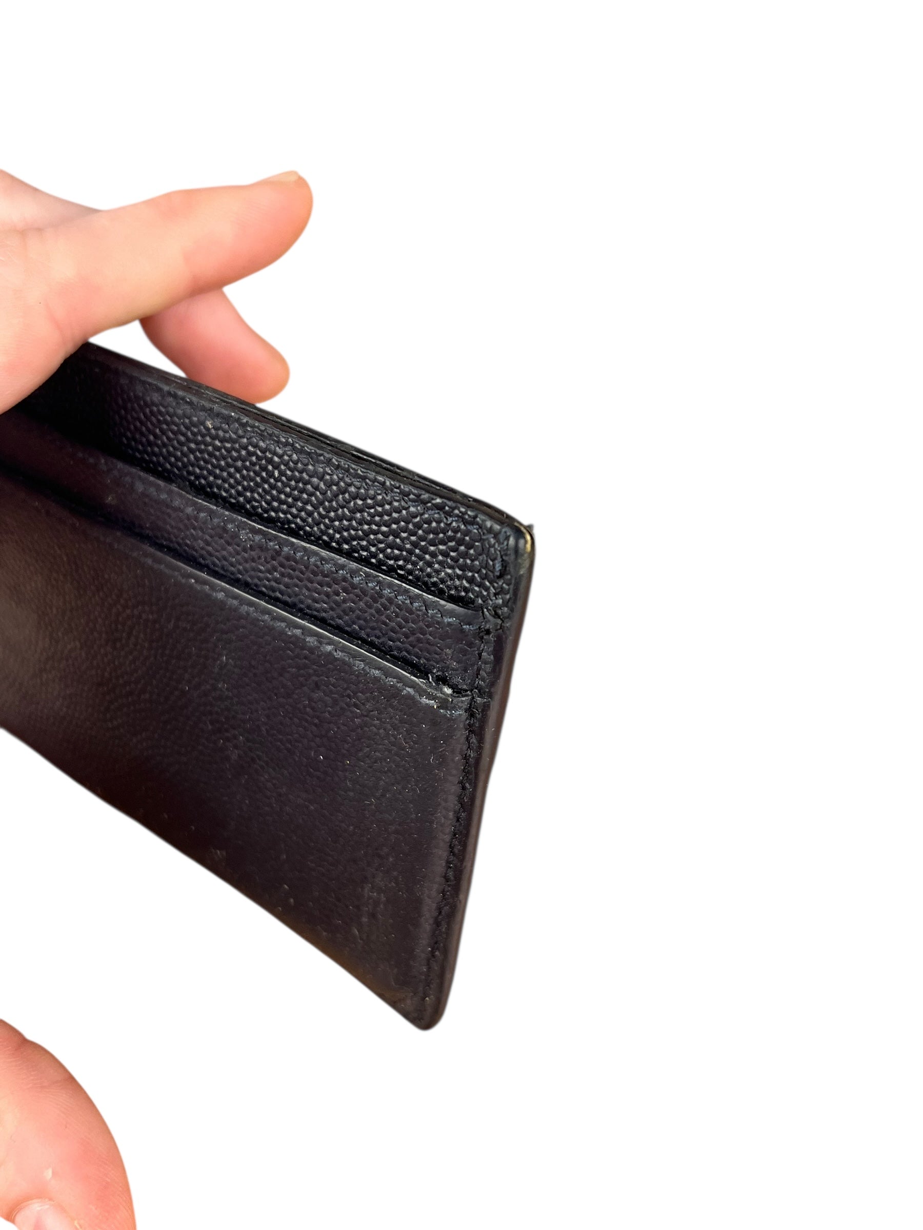 Yves Saint Laurent Leather Cardholder Navy Blue