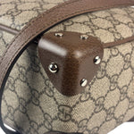 Gucci Brown Leather Trim GG Supreme Soft Trunk Crossbody