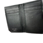 Jimmy Choo Black Leather Star-Embossed Bi-Fold Card Holder