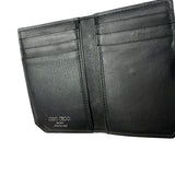 Jimmy Choo Black Leather Star-Embossed Bi-Fold Card Holder