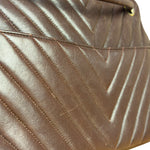 Chanel Burgundy Leather V Stitch Shoulder Bag 1990's