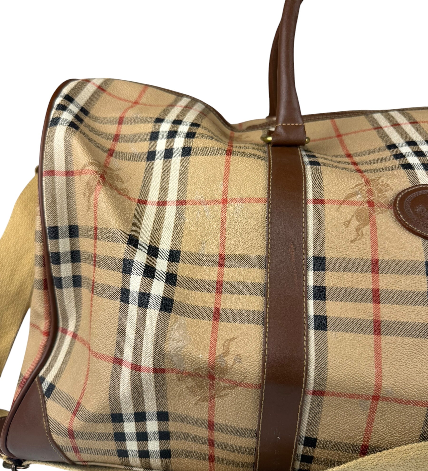 Burberry Vintage House Check Duffel Bag