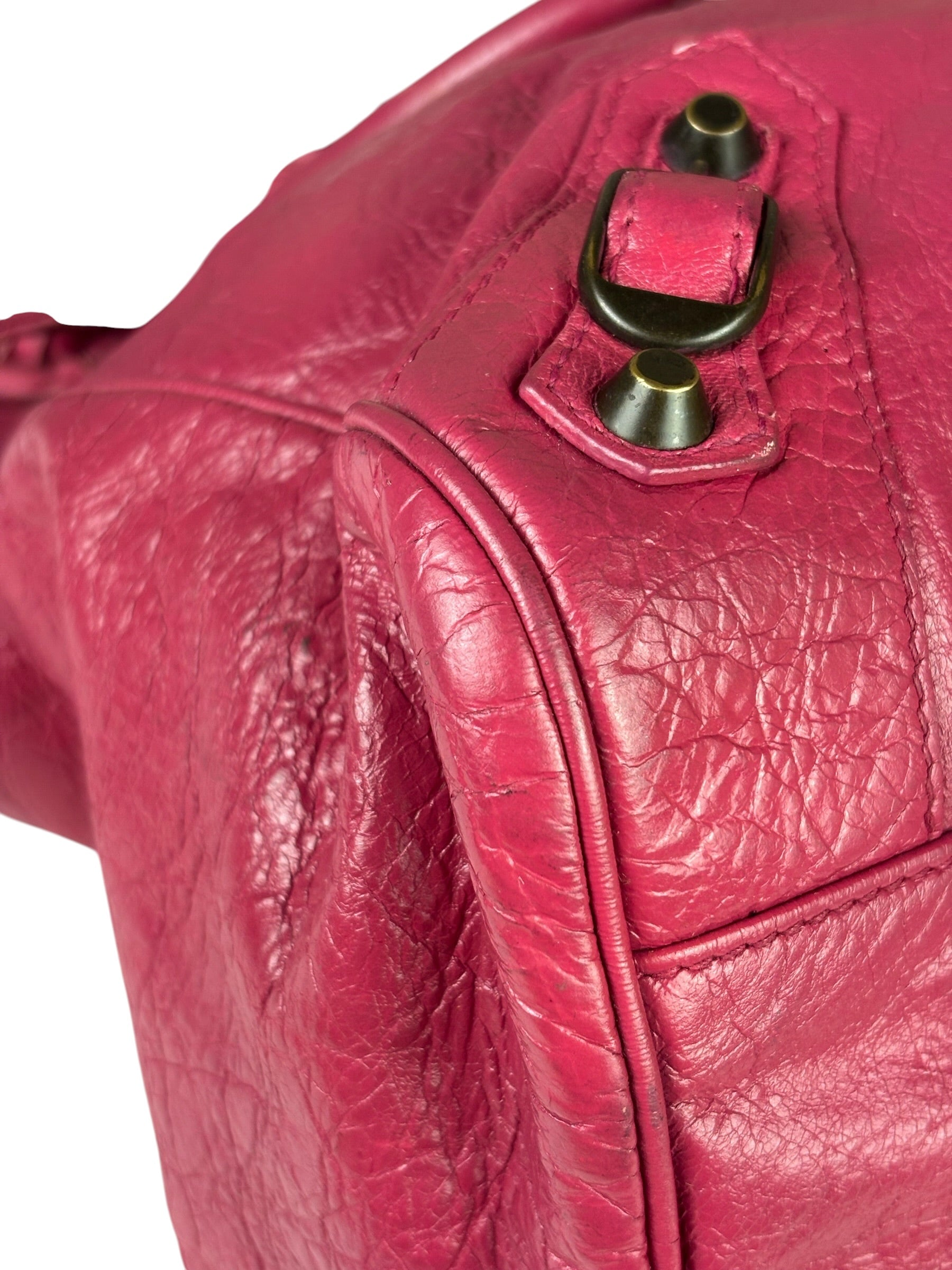 Balenciaga Pink Leather Classic City Two-Way Bag