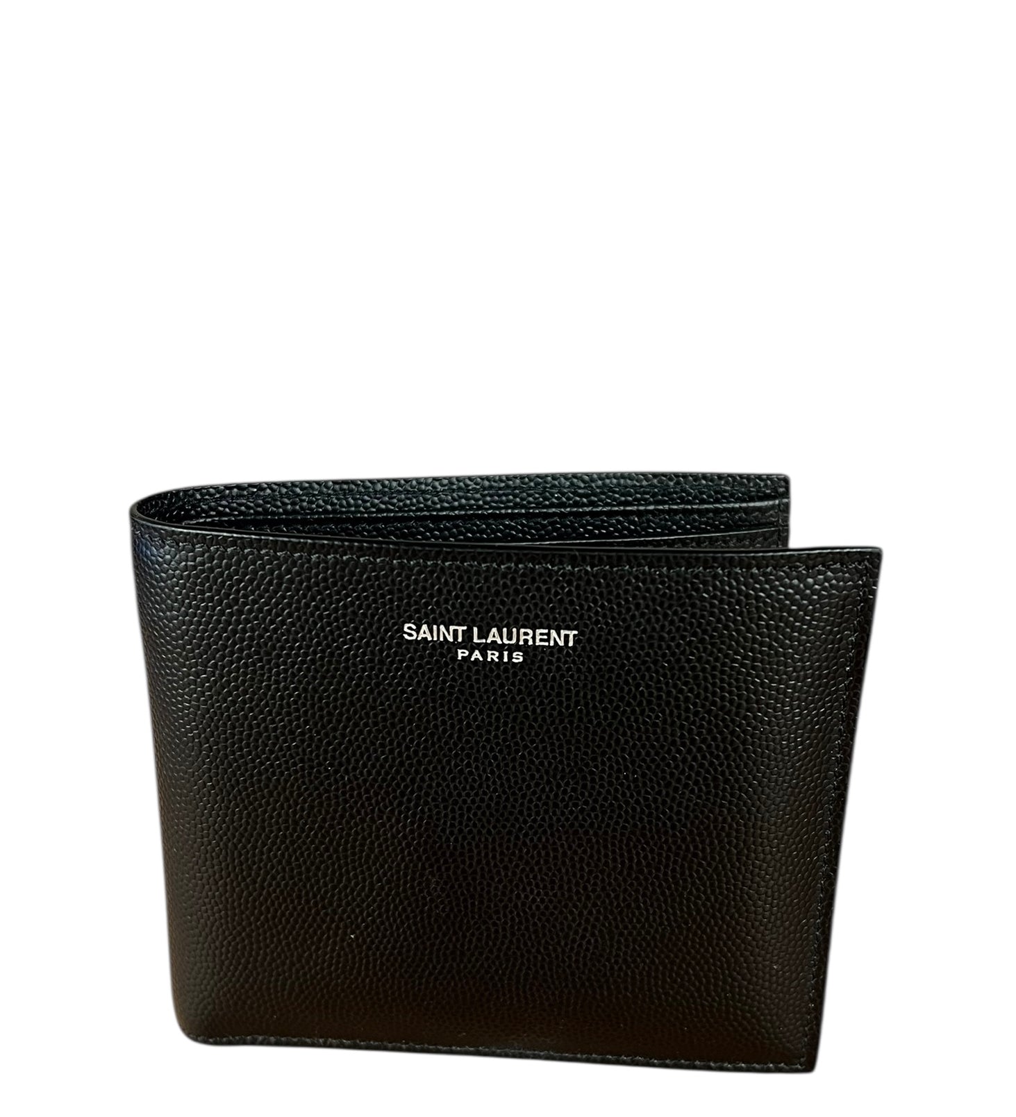 Yves Saint Laurent Leather Bi-Fold Wallet Black
