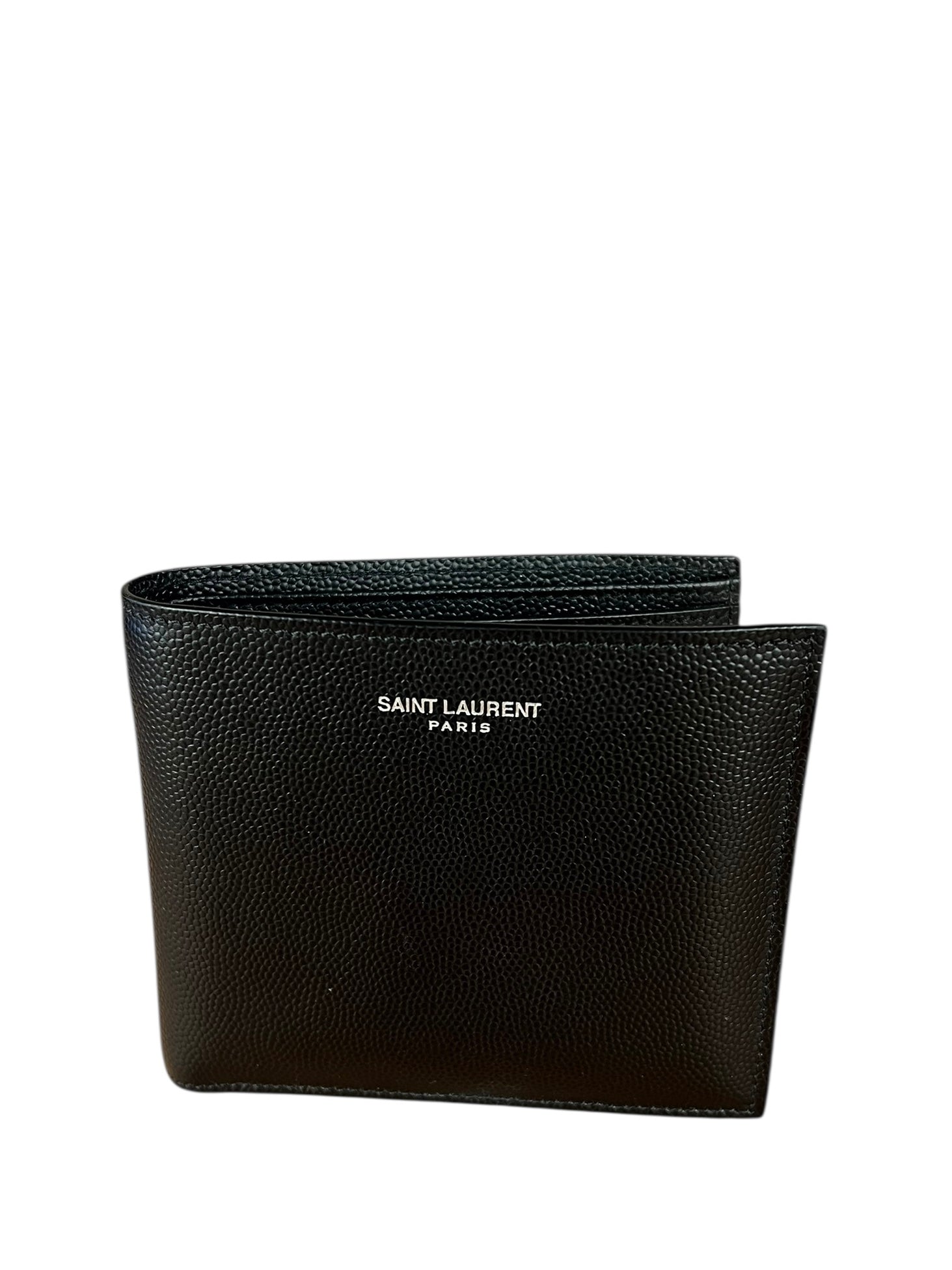 Yves Saint Laurent Leather Bi-Fold Wallet Black