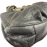 Fendi Black Leather Mia Chain Hobo Bag