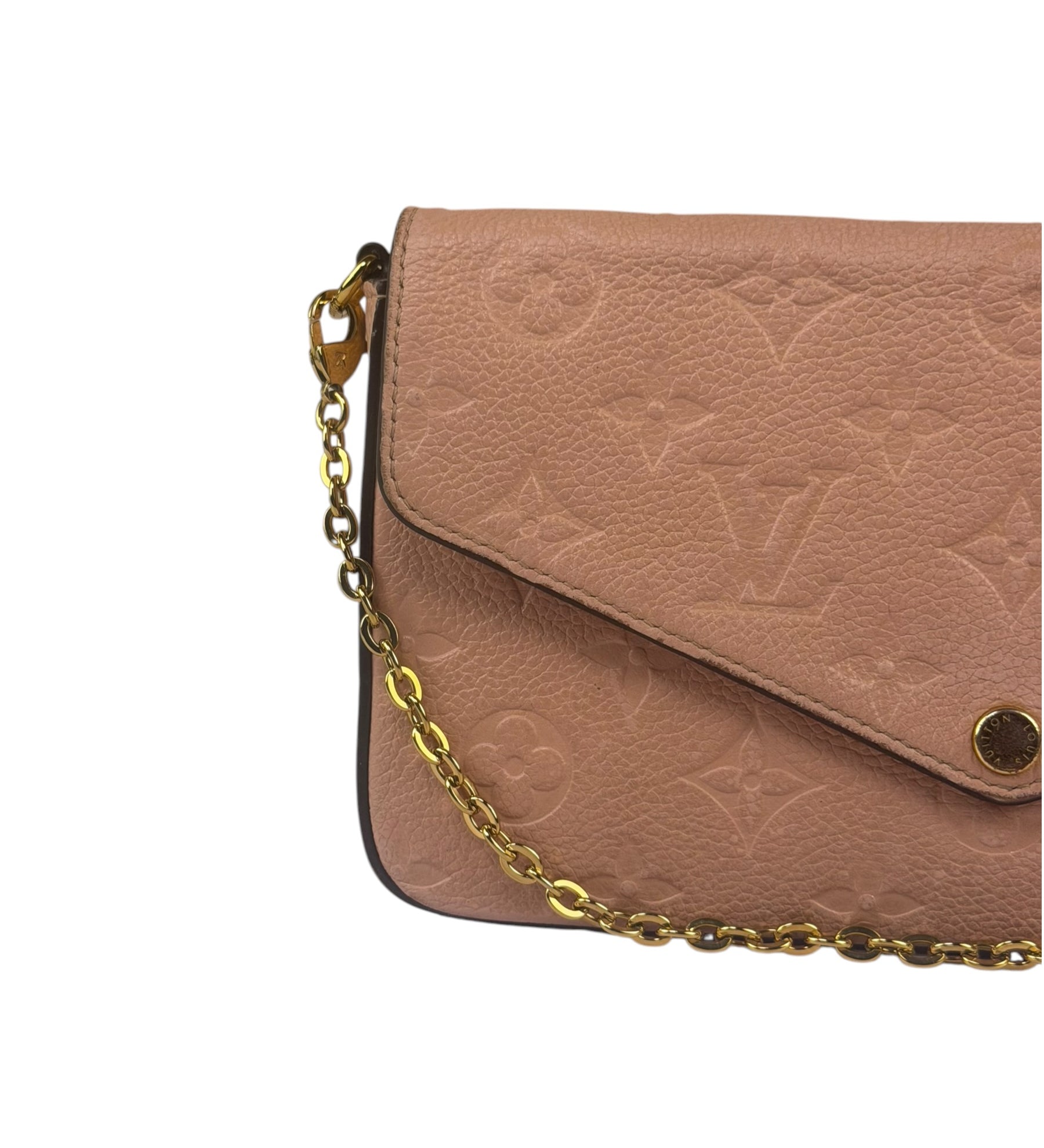 Louis Vuitton Peach Monogram Felicie Wallet On Chain