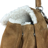 Balenciaga Rodeo Handbag Suede/Fleece Brown