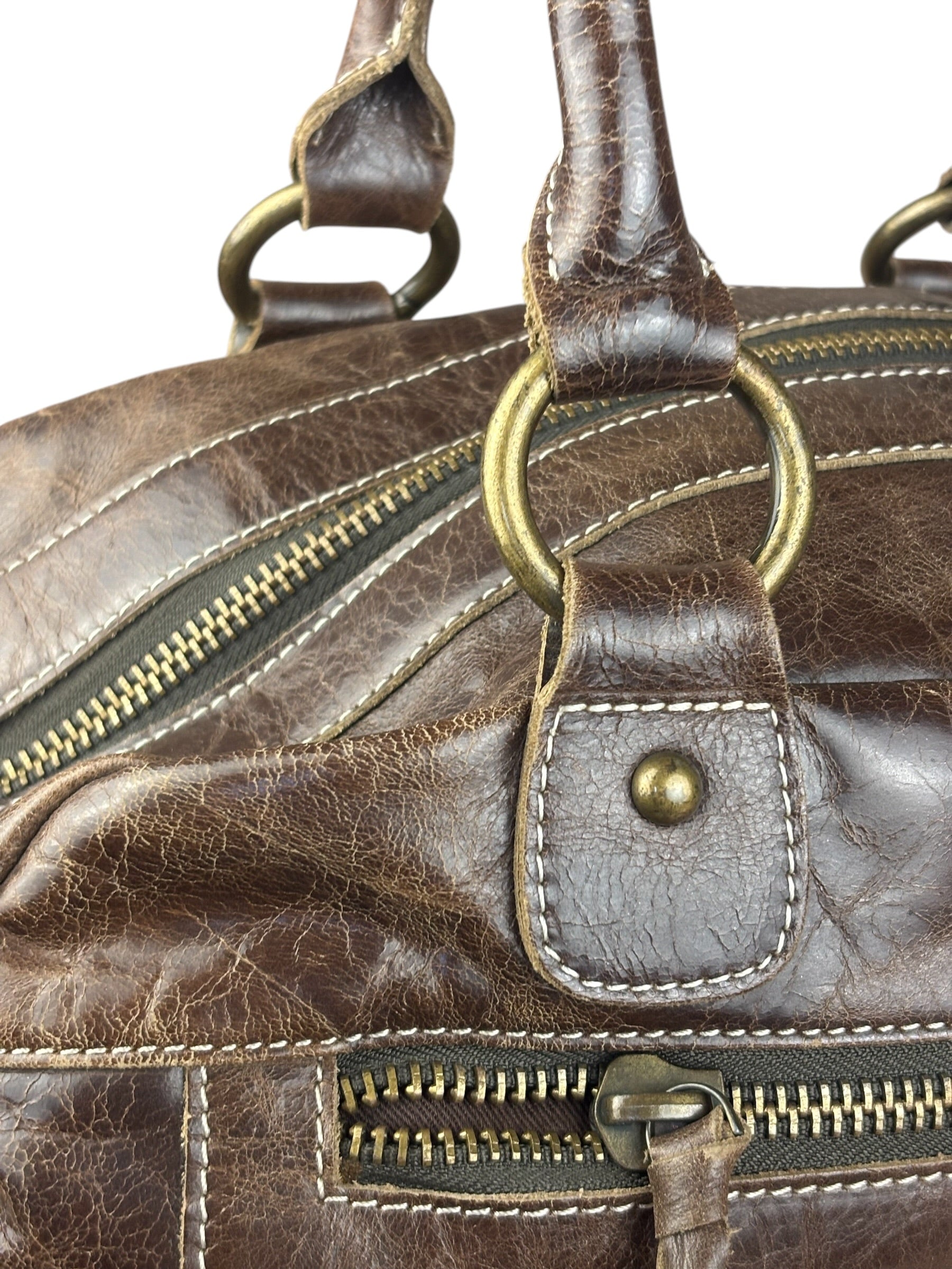 Balenciaga Vintage Brown Leather Moto Handbag