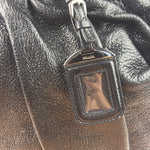 Prada Shiny Black Cervo Pleated Shoulder Bag