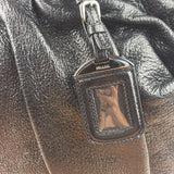 Prada Shiny Black Cervo Pleated Shoulder Bag
