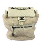 Chanel Cream Quilted Shearling Mountain Paris-Salzburg Small Backpack 2015
