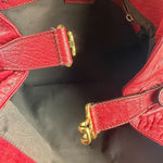 Fendi Red Grained Leather Etniko Shoulder Bag