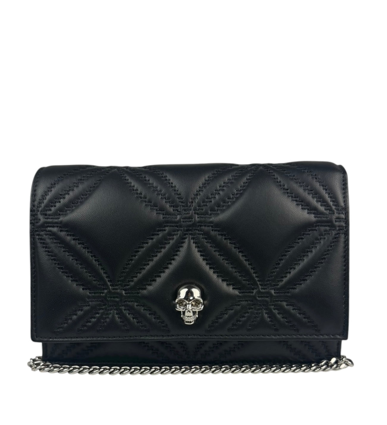 Alexander McQueen Black Leather Medium Skull Shoulder Bag
