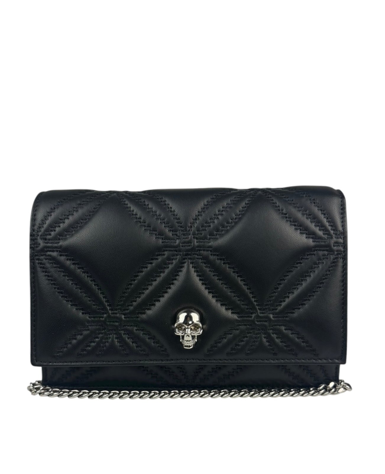 Alexander McQueen Black Leather Medium Skull Shoulder Bag