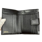 Versace Vintage Black/White Leather Logo Wallet