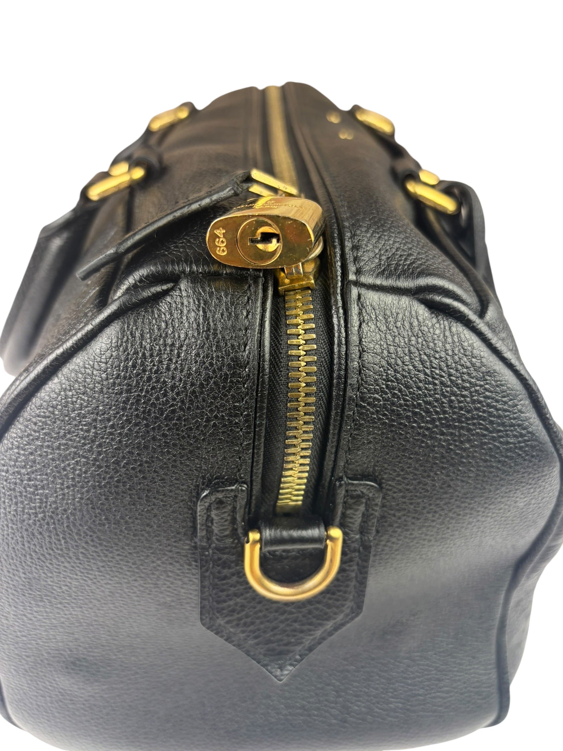 Louis Vuitton Black Monogram Bandouliere NM Empreinte Noir Speedy 30