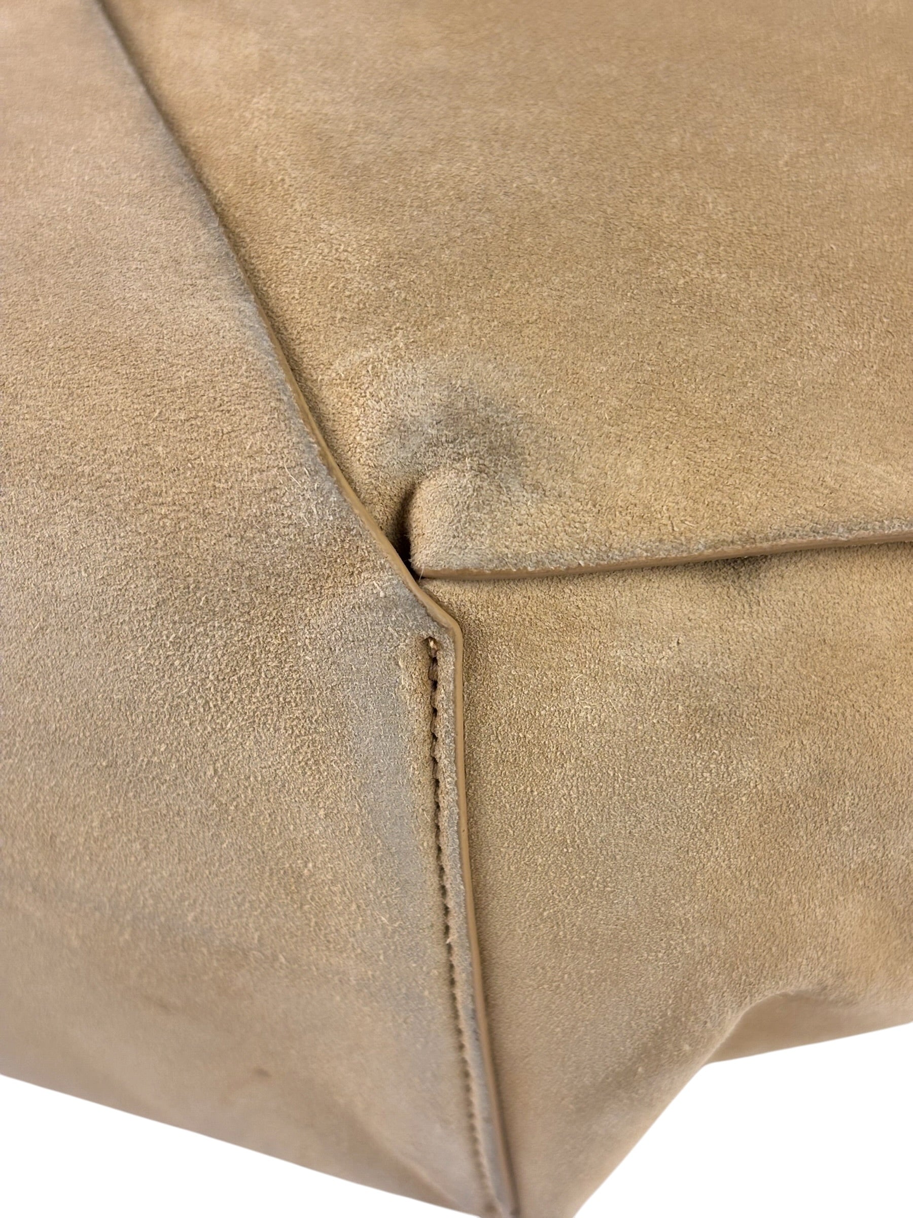 Bottega Veneta Beige Suede/Leather Trim Intrecciato Flower Basket Tote