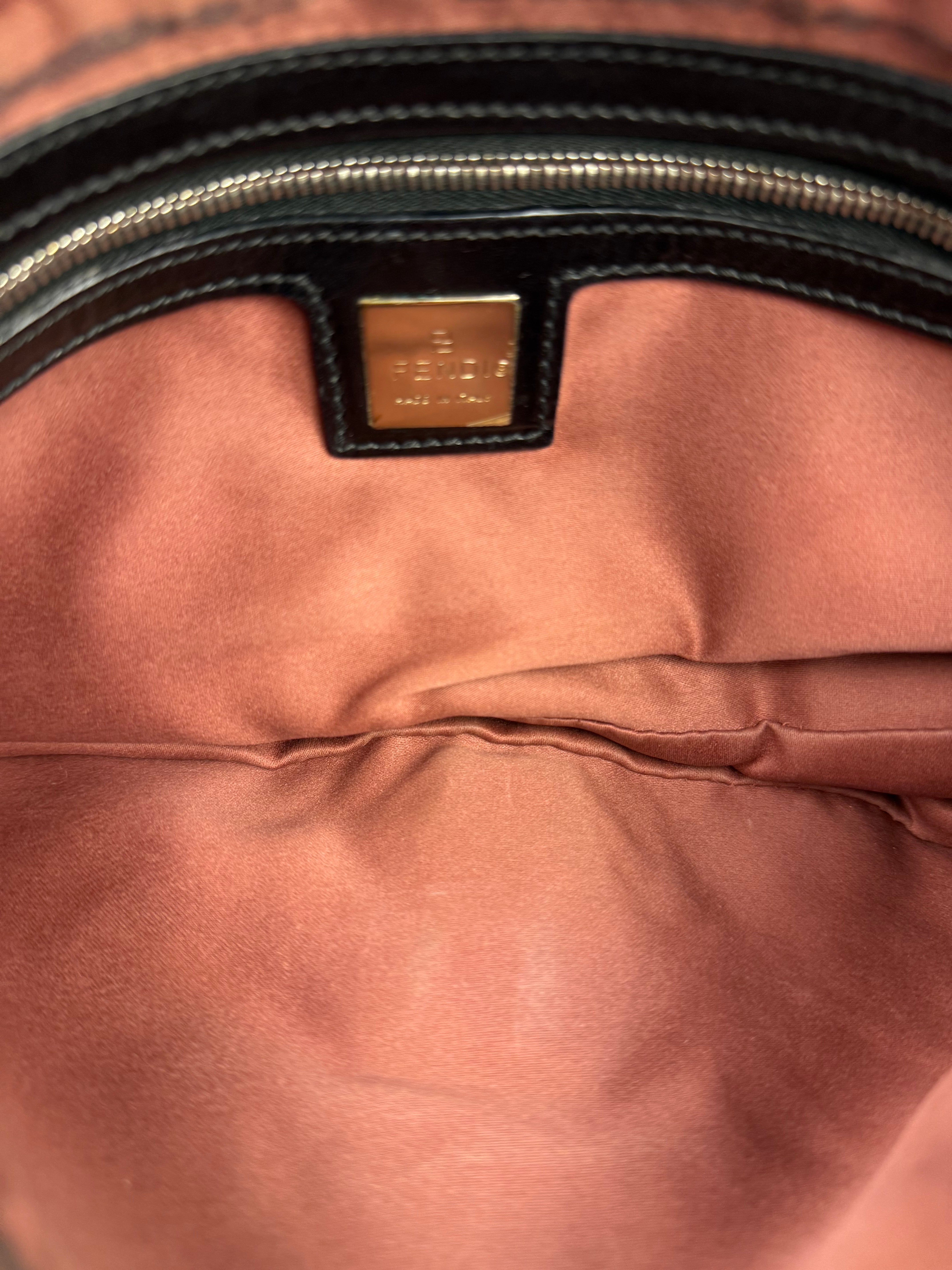 Fendi Vintage Grey/Black Knit Wool Baguette