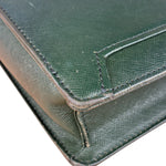 Burberry Dark Green Saffiano Leather Clutch