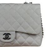 Chanel Grey Cotton M Classic Flap