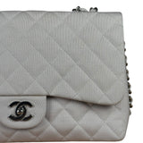 Chanel Grey Cotton M Classic Flap