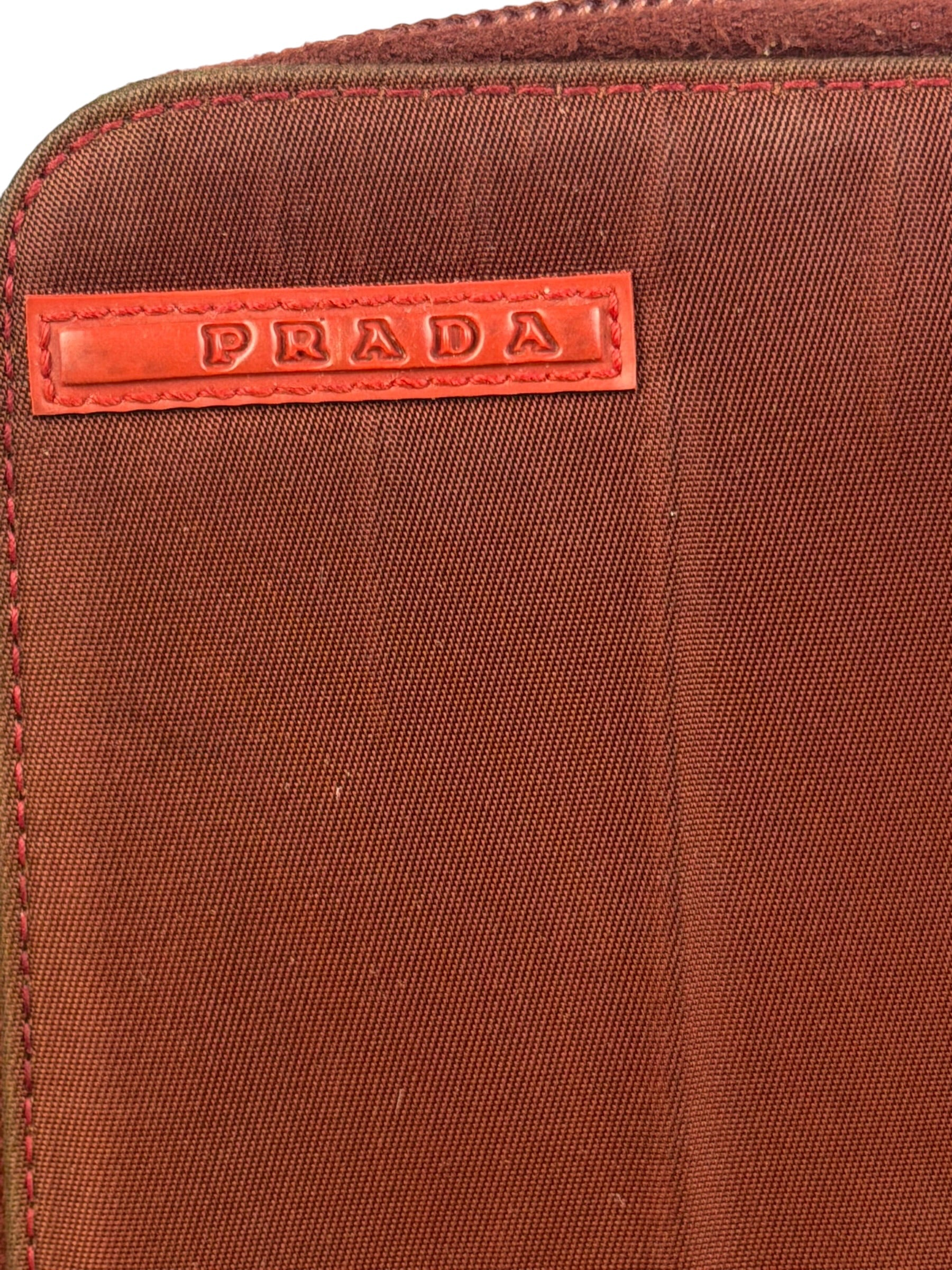 Prada Vintage Red Nylon Zip-Around Sport Long Wallet