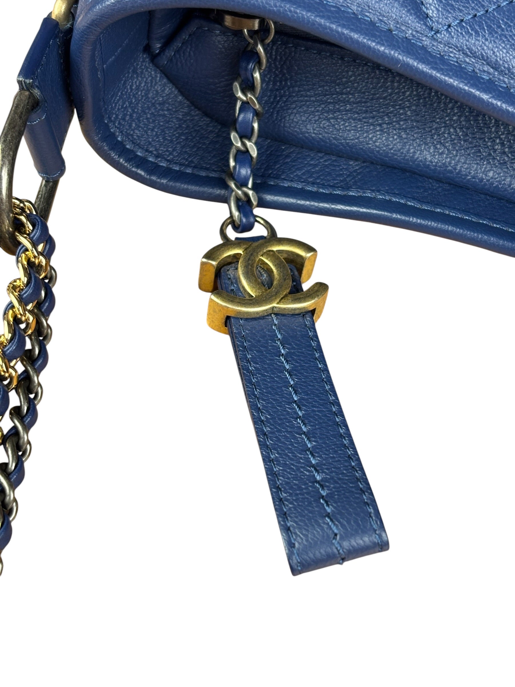 Chanel Navy Blue Leather Gabrielle Hobo Bag 2018