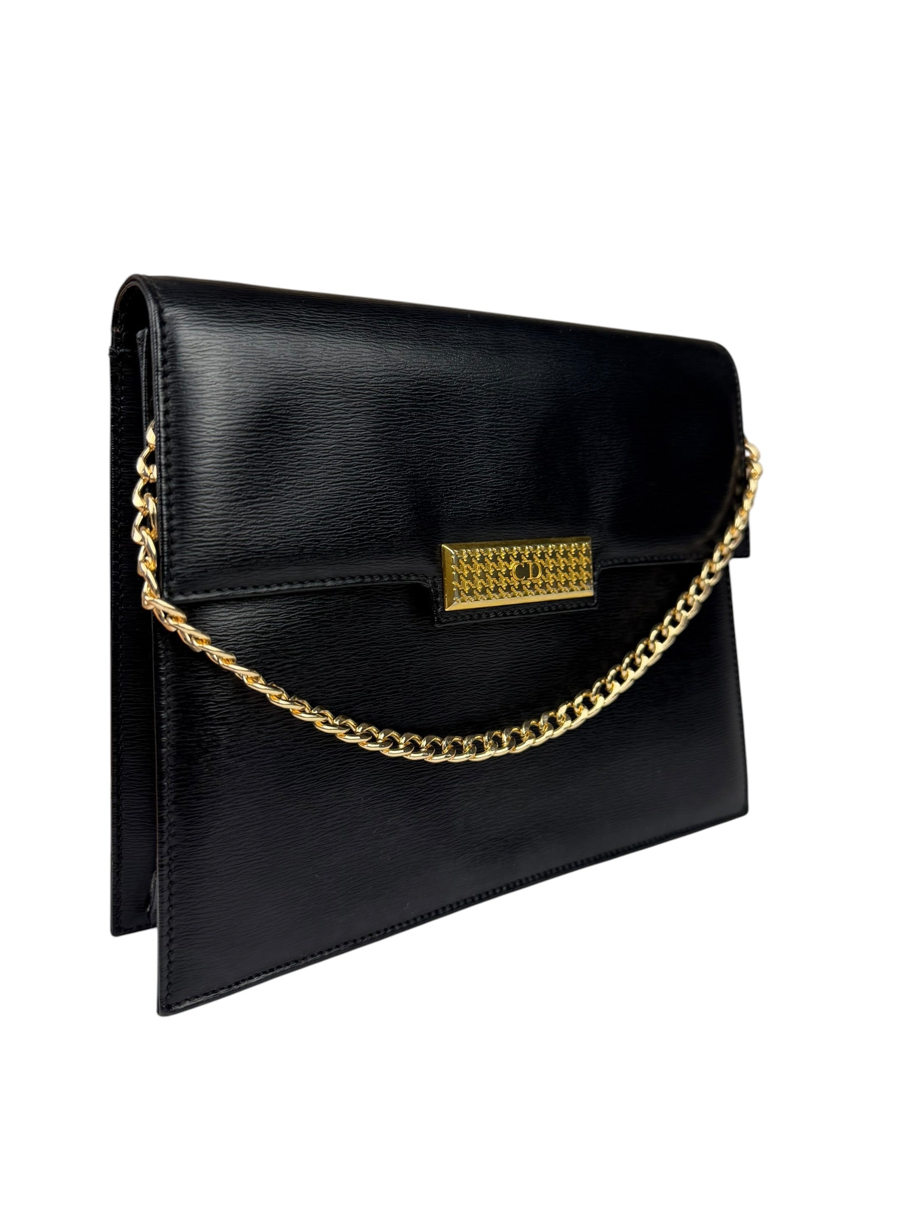 Christian Dior Black Leather Flap Bag Replacement Chain