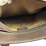 Gucci Brown Leather Trim GG Supreme Tian Vertical Tote Bag