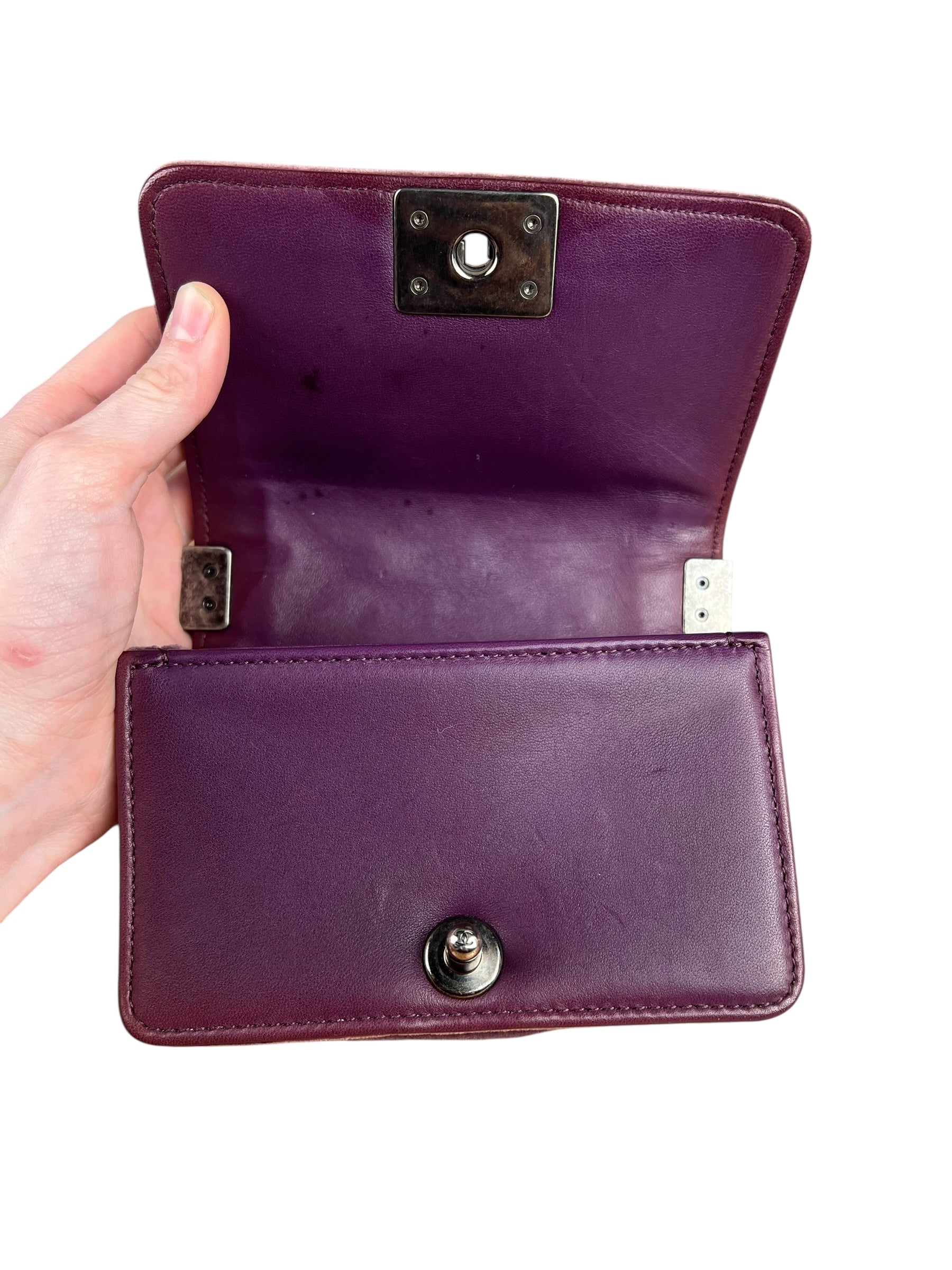 Chanel Purple Velvet Mini Boy Bag 2013