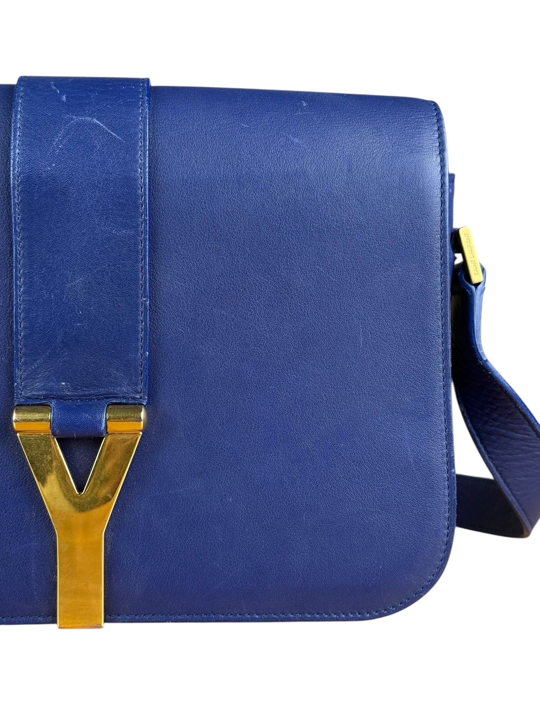 Saint Laurent Chyc Royal Blue Leather Crossbody