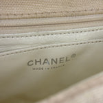 Chanel White Leather/Canvas Pearl Crossbody Flap 2003