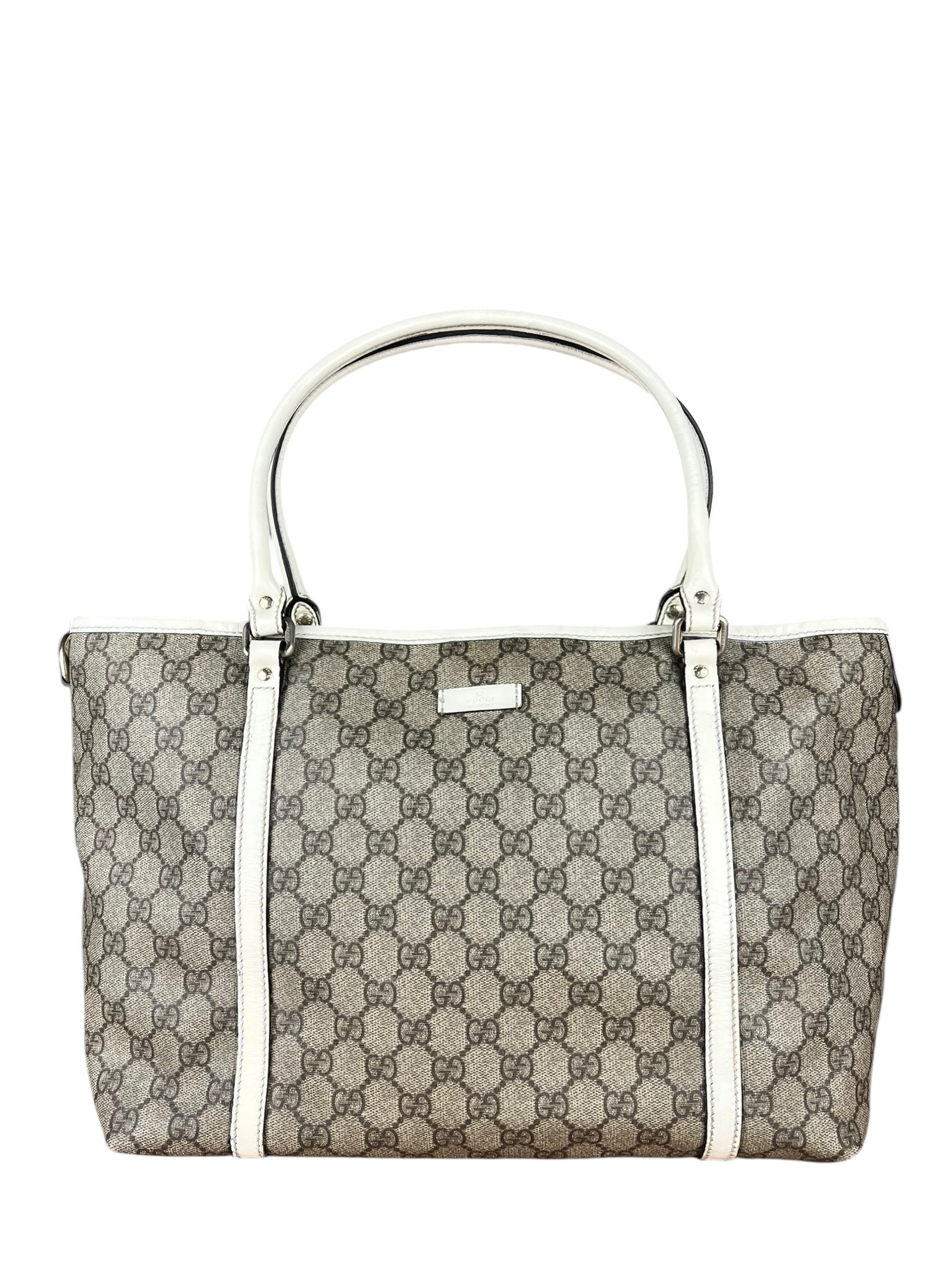 Gucci GG Joy Coated Canvas Tote Bag White/Beige