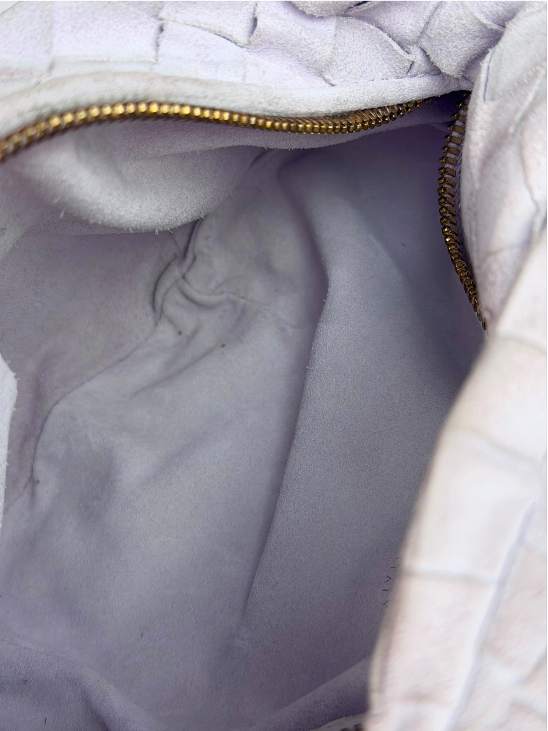 Bottega Veneta Chalk Suede Mini Jodie Handbag