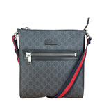 Gucci Grey/Black Leather Trim GG Supreme Canvas Crossbody Bag
