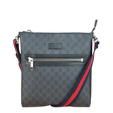 Gucci Grey/Black Leather Trim GG Supreme Canvas Crossbody Bag