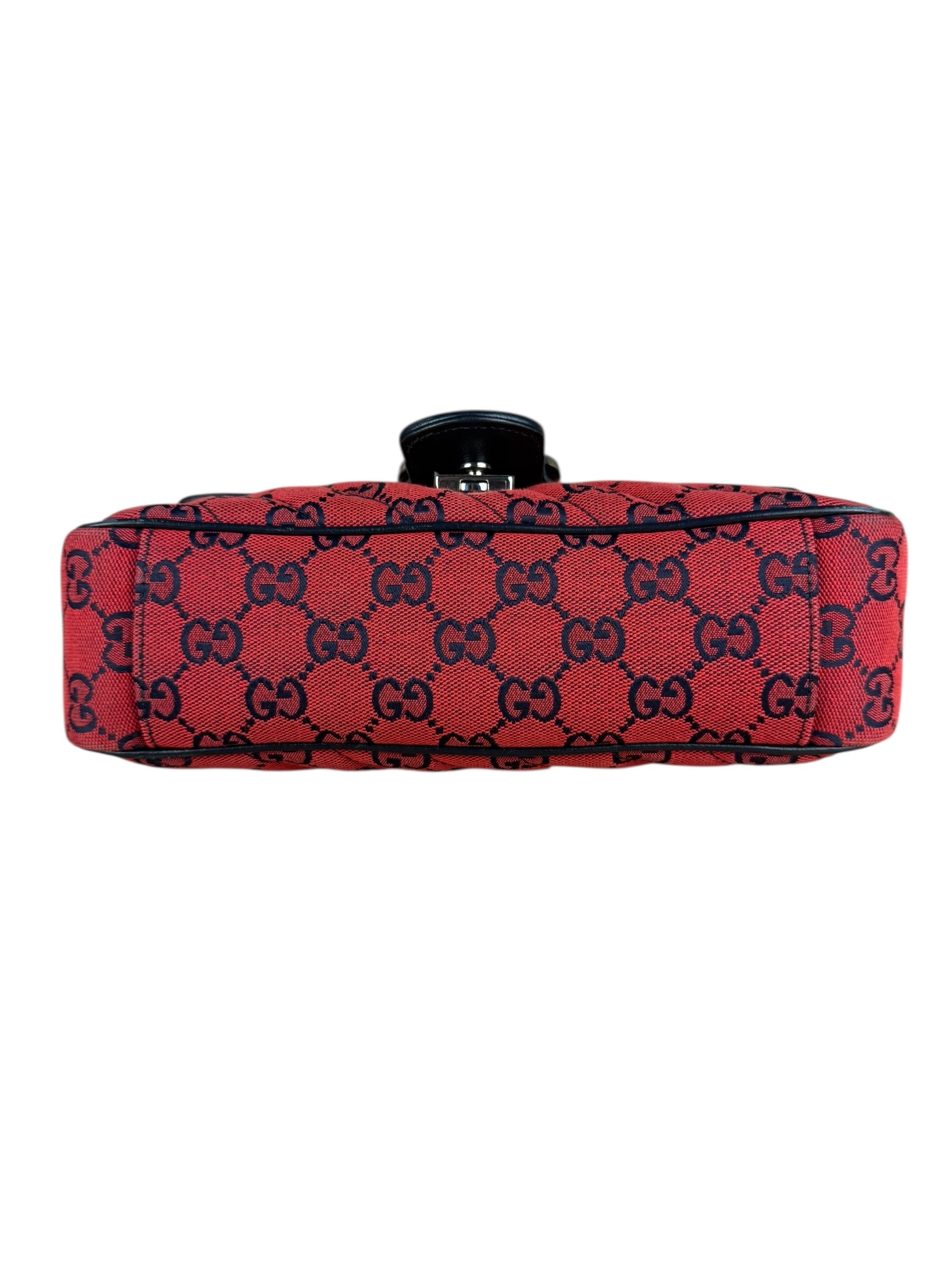 Gucci GG Red Marmont Flap Chain Shoulder Bag
