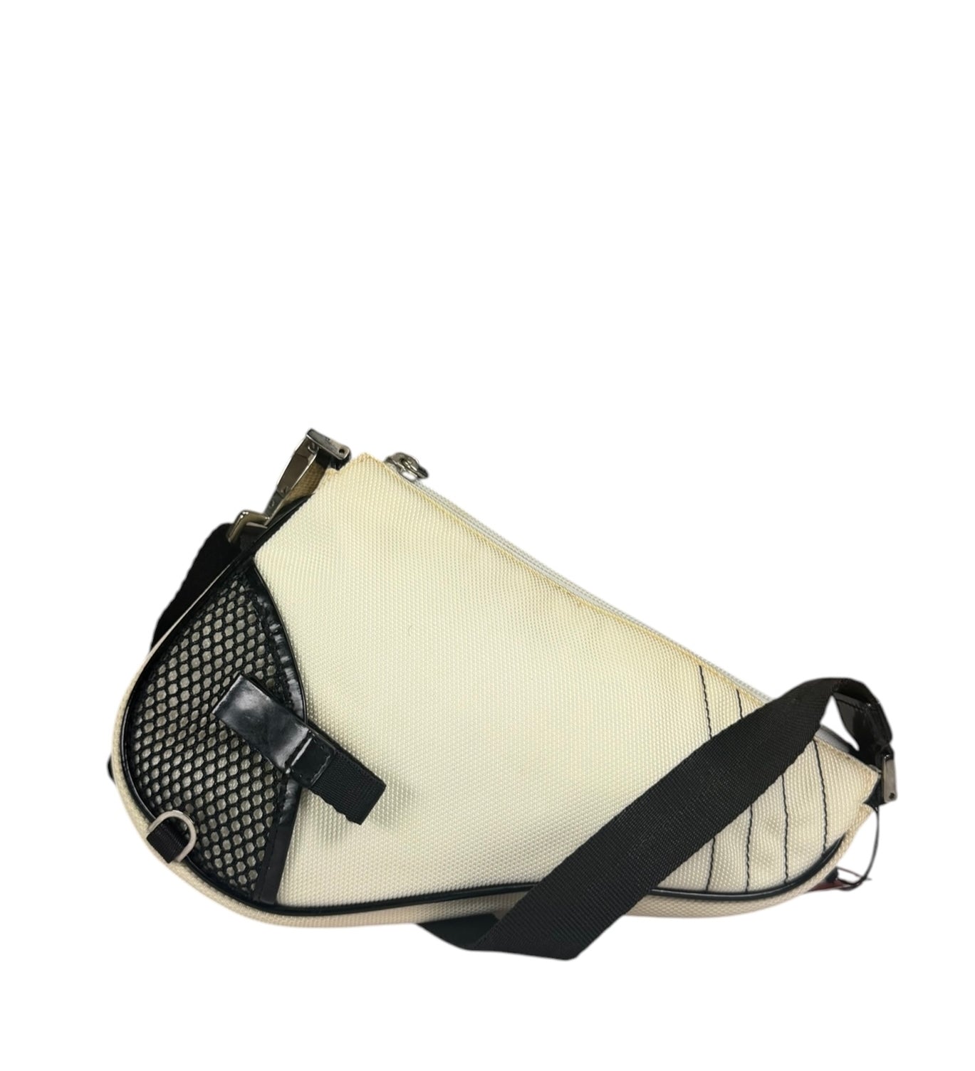 Christian Dior Cream Nylon Saddle Bag