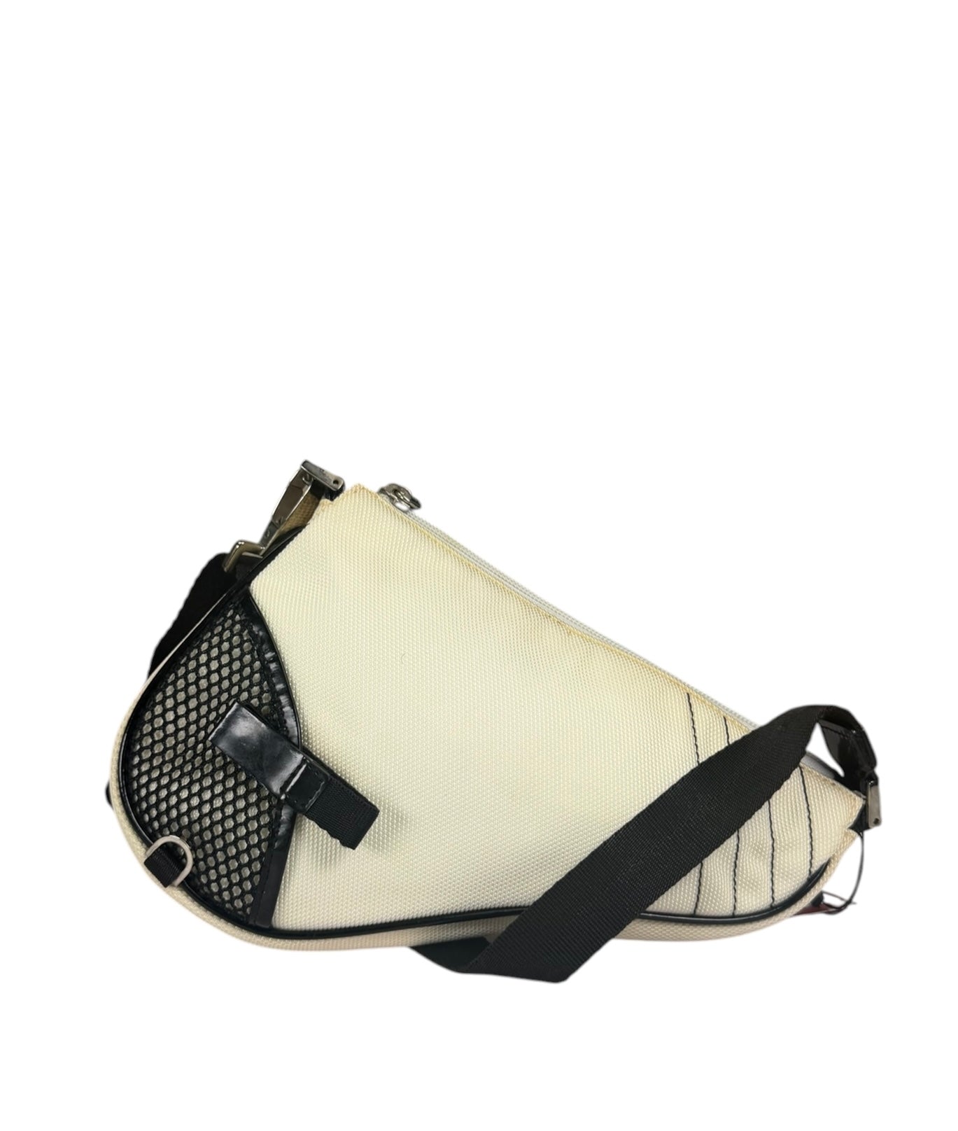 Christian Dior Cream Nylon Saddle Bag