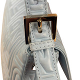 Fendi Blue Embossed Leather FF Baguette