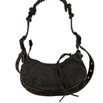 Balenciaga Black Denim Le Cagole XS Shoulder Bag