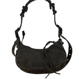 Balenciaga Black Denim Le Cagole XS Shoulder Bag