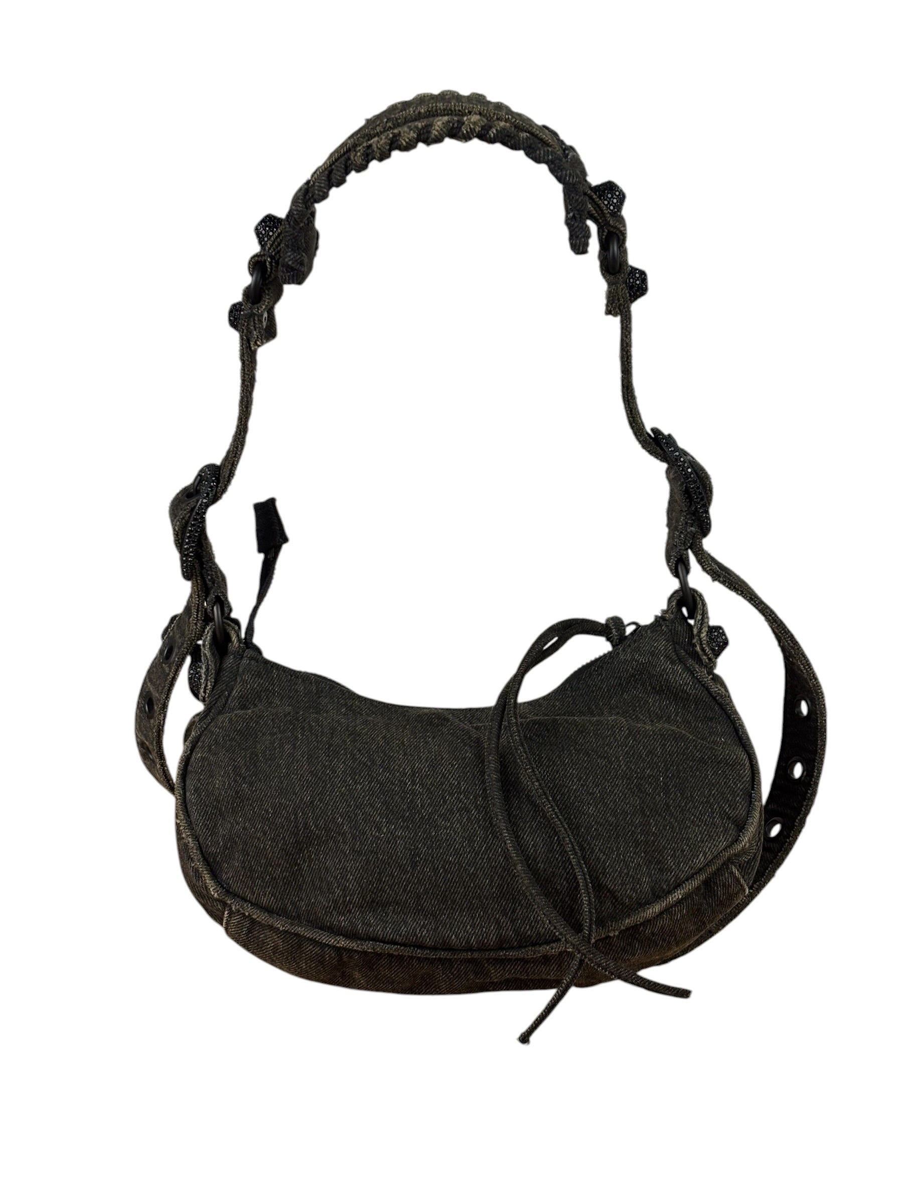 Balenciaga Black Denim Le Cagole XS Shoulder Bag