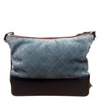 Chanel Bicolor Quilted Suede Leather Trim Medium Gabrielle Hobo Bag 2017