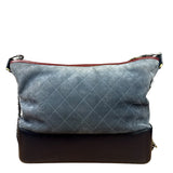 Chanel Bicolor Quilted Suede Leather Trim Medium Gabrielle Hobo Bag 2017
