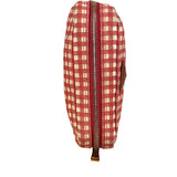 Prada Red Gingham Check Canvas Makeup Bag